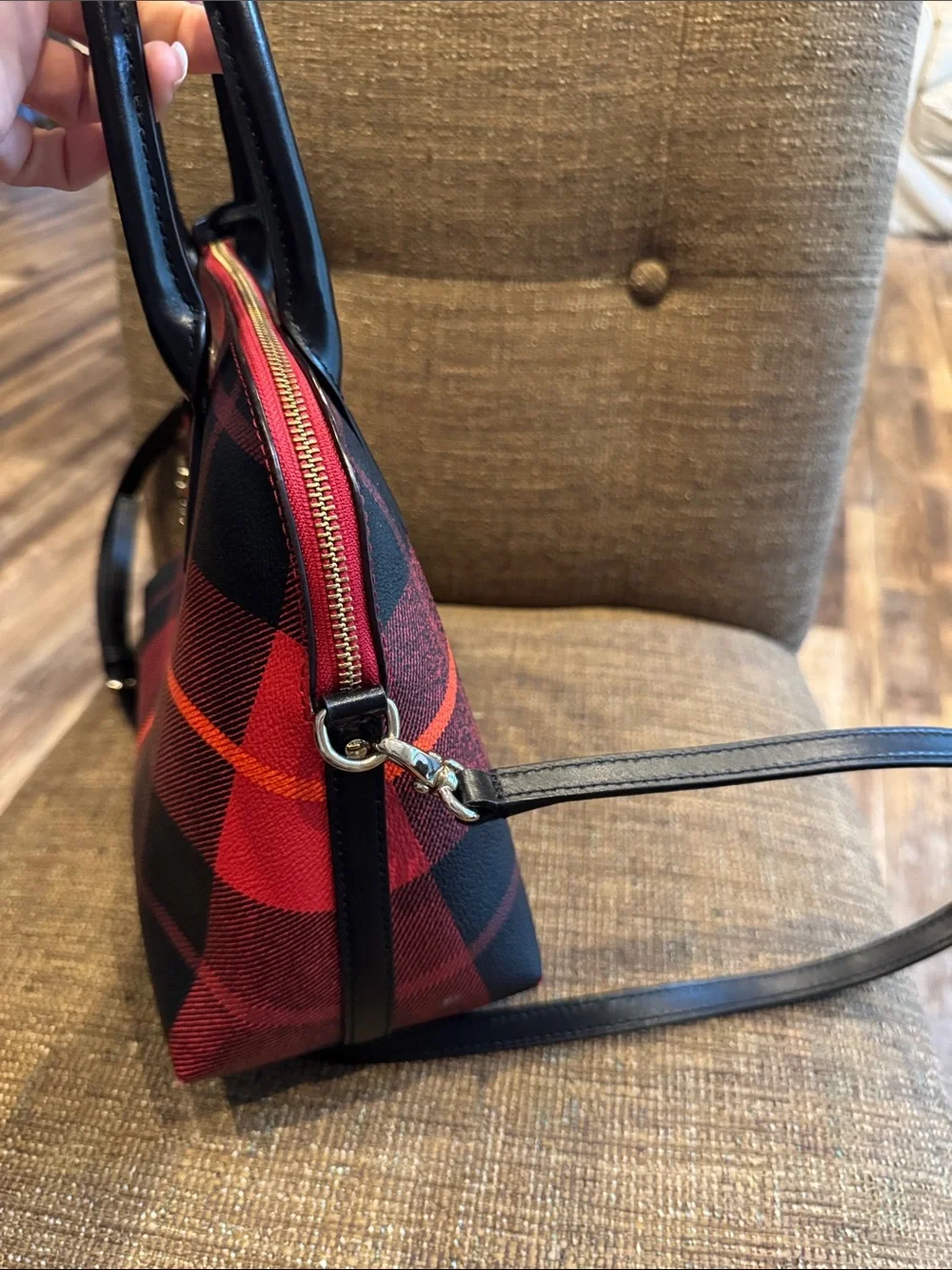 Kate spade bridgewater drive buffalo check plaid Rachelle crossbody tote bag